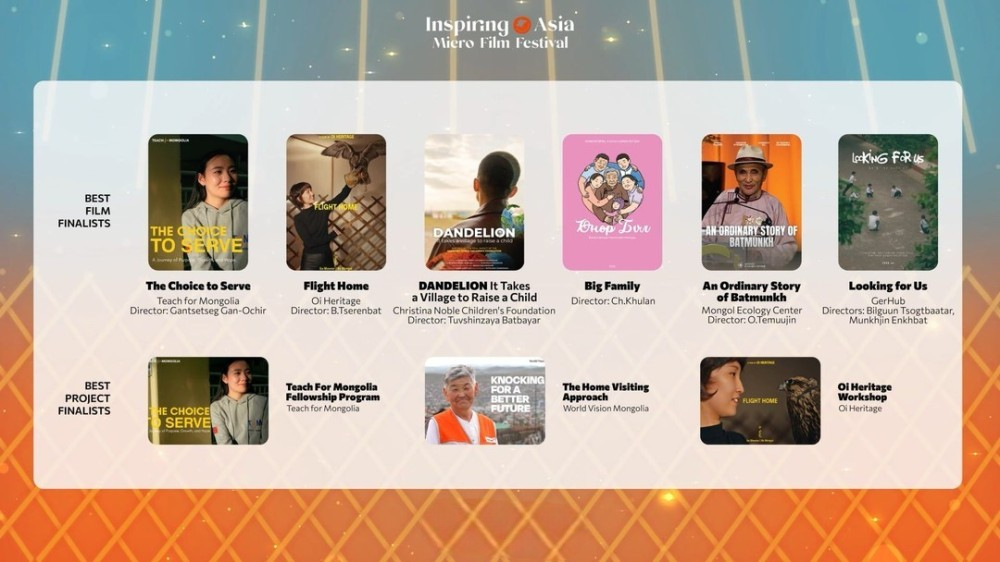 “Inspiring Asia” 2026 кино наадамд Монгол Улсыг төлөөлөн есөн бүтээл оролцоно